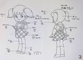 Jun's animation model sheet and coloring guide