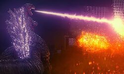 Godzilla firing his atomic breath (Shin Godzilla)