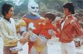 Jet Jaguar holds Rokuro Ibuki in Godzilla vs. Megalon