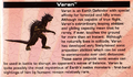 Varan's bio from page 33 of the Godzilla: Unleashed instruction manual booklet