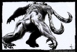 A sketch of Behemoth by Drew Edward Johnson included in Godzilla Dominion