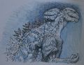 Godzilla evolving concept art