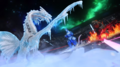 Blizzard Godzilla freezing King Ghidorah