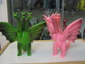 Green and Pink King Ghidorah 1964 figures
