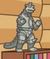A toy of Mechagodzilla in Chibi Mechagodzilla's cabin