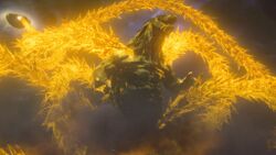 Godzilla Earth fighting Ghidorah (GODZILLA: The Planet Eater)