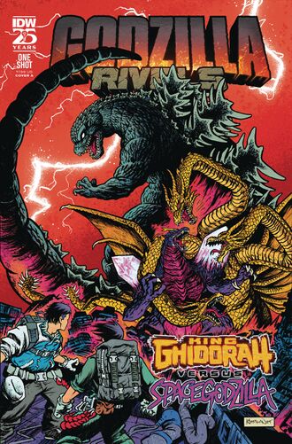 Cover A of Godzilla Rivals: King Ghidorah Vs. SpaceGodzilla by Kevin Anthony Catalan