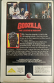 British New World Godzilla 1985 VHS back