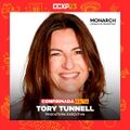 Brazilian announcement confirming Tory Tunnell's presence at the panel at Comic Con Experience 2023