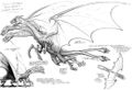 "Dragon/hydra from space" proposal sketch by Steve Bissette[8][9]