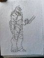 Early Mechagodzilla x Shredder concept art by Fero Pe