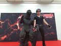 The FinalGoji suit with XJapan member Toru Yamashita at a stage event