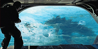 Godzilla frozen in ice concept art