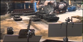 The Type 90 Maser Cannon and tank props on set