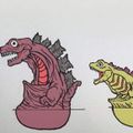 Godzilla 2016 second and third form Rubber Ducks