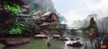 Iwi village concept art by Joseph Cross