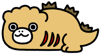 Chibi Godzilla with a sprained neck in Chibi Godzilla Raids Again