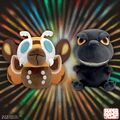 Mothra and Godzilla plushes