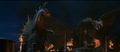 Gigan and King Ghidorah taunt Godzilla and Anguirus as they come ashore