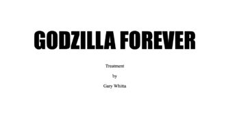 The cover of Gary Whitta's treatment for Godzilla Forever