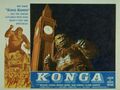 A lobby card with Decker in Konga's hand at Elizabeth Tower