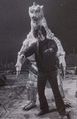 Kawakita instructing Mechagodzilla actor Kazunari Mori