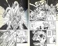 Two pages from the manga featuring Biollanteghidorah