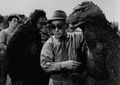 Tsuburaya with the Godzilla and King Kong suits