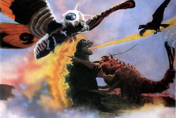 The monster cast of Ebirah, Horror of the Deep in a promotional photo