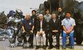 Eiichi Asada (far left, front row) with Masaaki Tezuka and the cast of Godzilla: Tokyo SOS