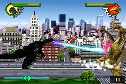 Godzilla fighting Ghidorah (Godzilla: Monster Mayhem)