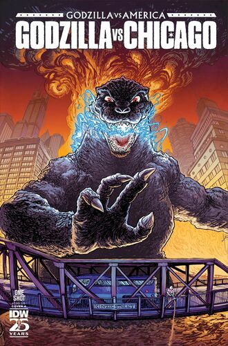Cover A of Godzilla vs. America: Chicago by Ryan Browne
