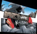 Godzilla flipping and slamming Mechagodzilla