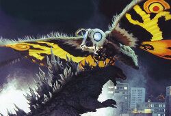 Mothra fighting Godzilla (Godzilla: Tokyo SOS)
