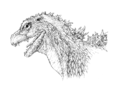 Godzilla head concept art