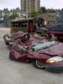 More smashed cars