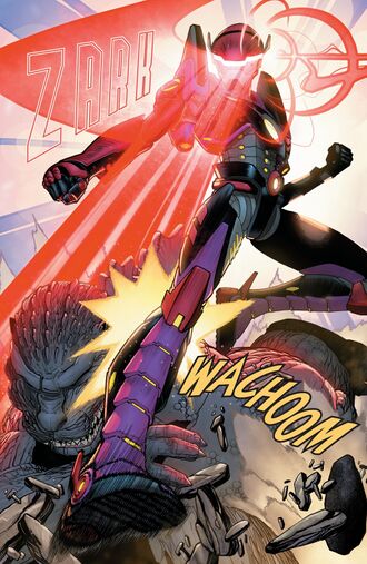 Mecha Adaptoid Centurion Mark-Ⓐ in Godzilla Destroys the Marvel Universe
