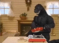 Godzilla cooking pancakes