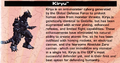 Kiryu's bio from page 27 of the Godzilla: Unleashed instruction manual booklet