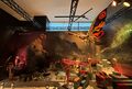The Godzilla suit and Mothra prop on display at Hotel Gracery Shinjuku in early 2025