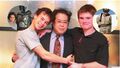 Nakajima's current banner on Facebook, showing him with Daniel Logan (left) and Jake Lloyd (right)