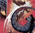 Godzilla knocking the fight out of Anguirus