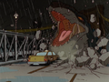 Godzilla in the first episode of Godzilla: The Series