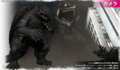 Gamera in City Shrouded in Shadow