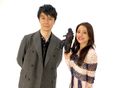 Hasegawa with Satomi Ishihara and a Bandai Godzilla 2016 figure