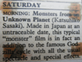 1980 newspaper ad for Monsters from an Unknown Planet on the ATV region of ITV