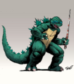 Godzilla x Leonardo concept art by Fero Pe