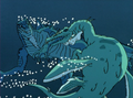 Cryptocledius fighting Godzilla