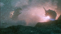 Godzilla and Battra battle on the ocean floor