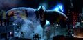 Mothra sacrifices herself to defend her larvae